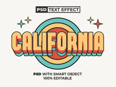 PSD Text Effect Retro Colorful Style colorful design editable effect font lettering logotype mockup modern photoshop psd retro text type typeface typography
