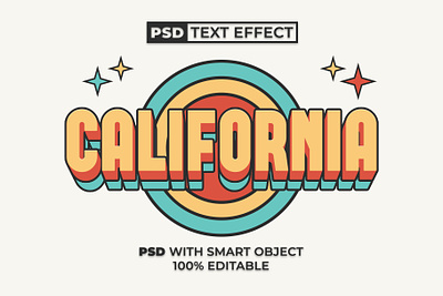 PSD Text Effect Retro Colorful Style colorful design editable effect font lettering logotype mockup modern photoshop psd retro text type typeface typography