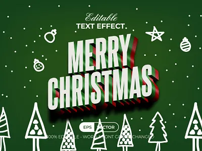 Christmas Text Effect Style christmas design editable effect font hand drawn lettering modern new year style text tree type typeface typography