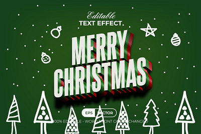 Christmas Text Effect Style christmas design editable effect font hand drawn lettering modern new year style text tree type typeface typography