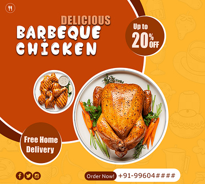 Digital Advertisment of Barbeque Chiken app branding design graphic design illustration logo typography ui ux vector