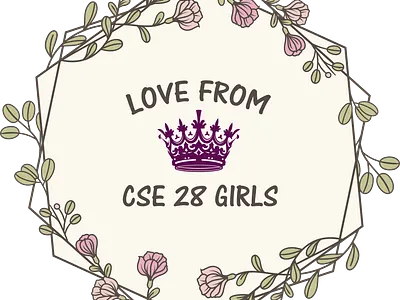 LOVE FROM CSE 28 GIRLS graphic design logo