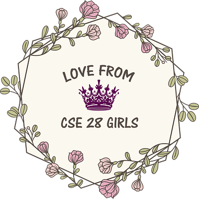 LOVE FROM CSE 28 GIRLS graphic design logo