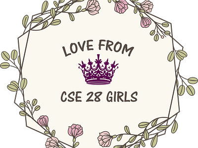 LOVE FROM CSE 28 GIRLS graphic design logo