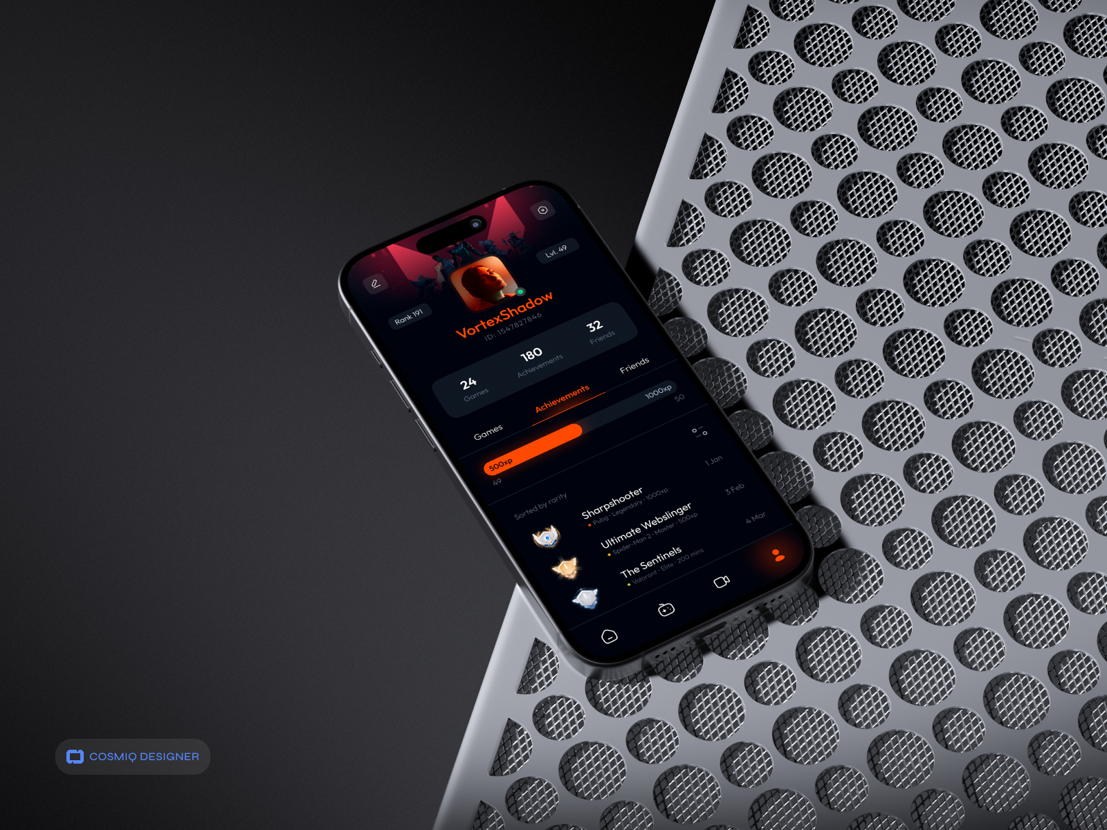 Gaming Profile UI/UX Design by Cosmiq Designer on Dribbble