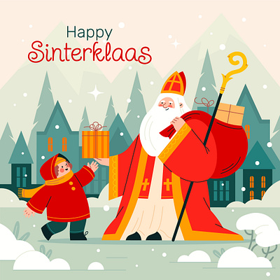 Happy Sinterklaas illustration vector
