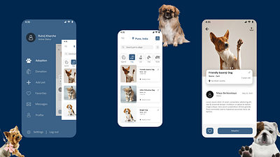 Pet App dogs mockup petapp ui ux