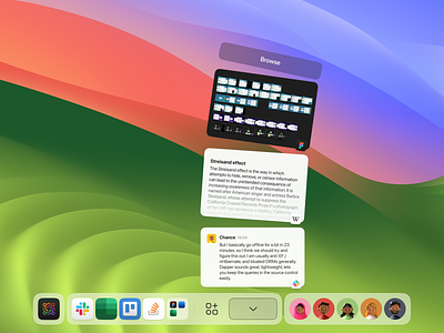macOS Dock apps avatars dock interface macos native ui users