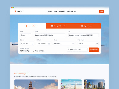 Rayna Air - Flight booking end-to-end process airline checkout process design flight ui