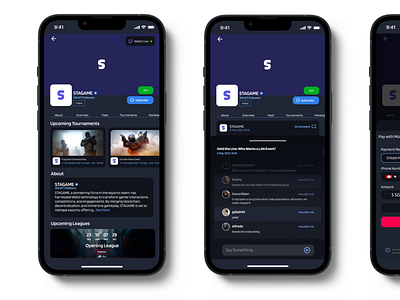 STAGAME Mobile Application application design duel esport mobile ui ux