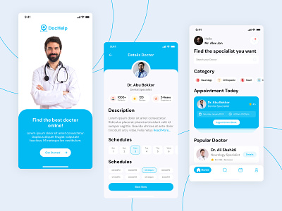 Doctor Appointment's Booking App app design appointment booking clean ui clinic doctor app doctor appointment doctor booking app health app healthcare healthcare app hospital medical app medicine app minimal online doctor booking ui uiux