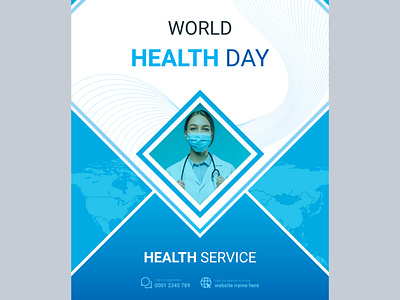 World Health Day Design Template. background branding clicnic design doctor graphic design health health care hospital illustration leaflet logo medical medicine modern calendar ui vector world health day