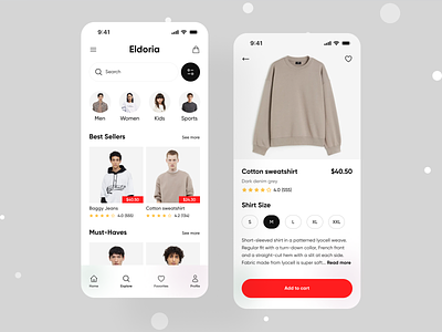 Eldoria Elegance- Cloth Store App app app design application cloth ecommerce mobile mobile app modern ui uiux design ux design