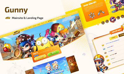 Game Website: Gunny chicken design desktop figma game gunny landingpage layout mainsite orange pc photoshop shooting ui ui design uiux website yellow