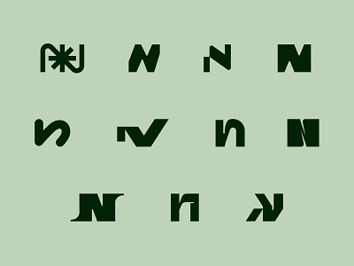 N iterations branding green identity iteration letter letter n logo logotype minimal modern monogram movement n prototype