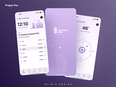 Prayer Pro Islamic App design figma ios islamic app logo mobile app muslim app prayer time ui