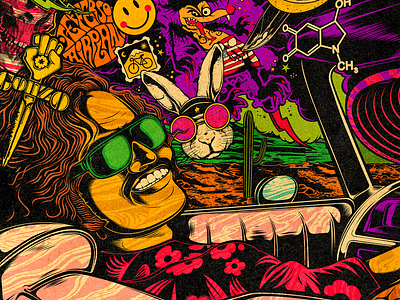 FEAR AND LOATHING IN LAS VEGAS - Dr Gonzo digital art dr gonzo fear and loathing in las vegas illustration inking las vegas parano nft