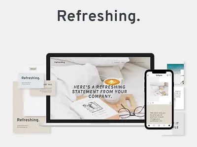 Customizable brand identity product line - product examples brand identity branding customizable brand digital product mock up print collateral social templates web design