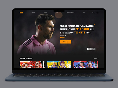 Soccer Web UI | Landing Page app branding dark design figma football graphicdesign hero section illustration landing landing page logo minimal mockup orange soccer typography ui ux vector