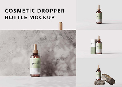 Cosmetic Dropper Bottle Mockup bottle mockup download mock up download mockup mockup mockups psd psd mockup