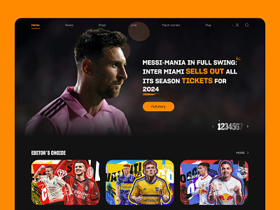 Soccer Web UI | Landing Page app black branding clean dark design football graphicdesign illustration landing logo minimal orange photoshop soccer typography ui ux vector web