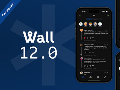 Wall 12.0 (coming soon) 2024 affinity apps coming soon design facebook instagram ios logo mobile news réseaux social social threads twitter ui update wall