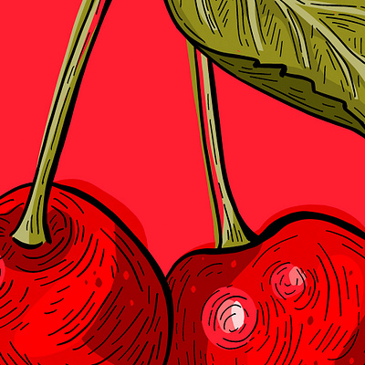 Cherry Illustration cherry design drawing food fruit illustration illustration art illustrator red