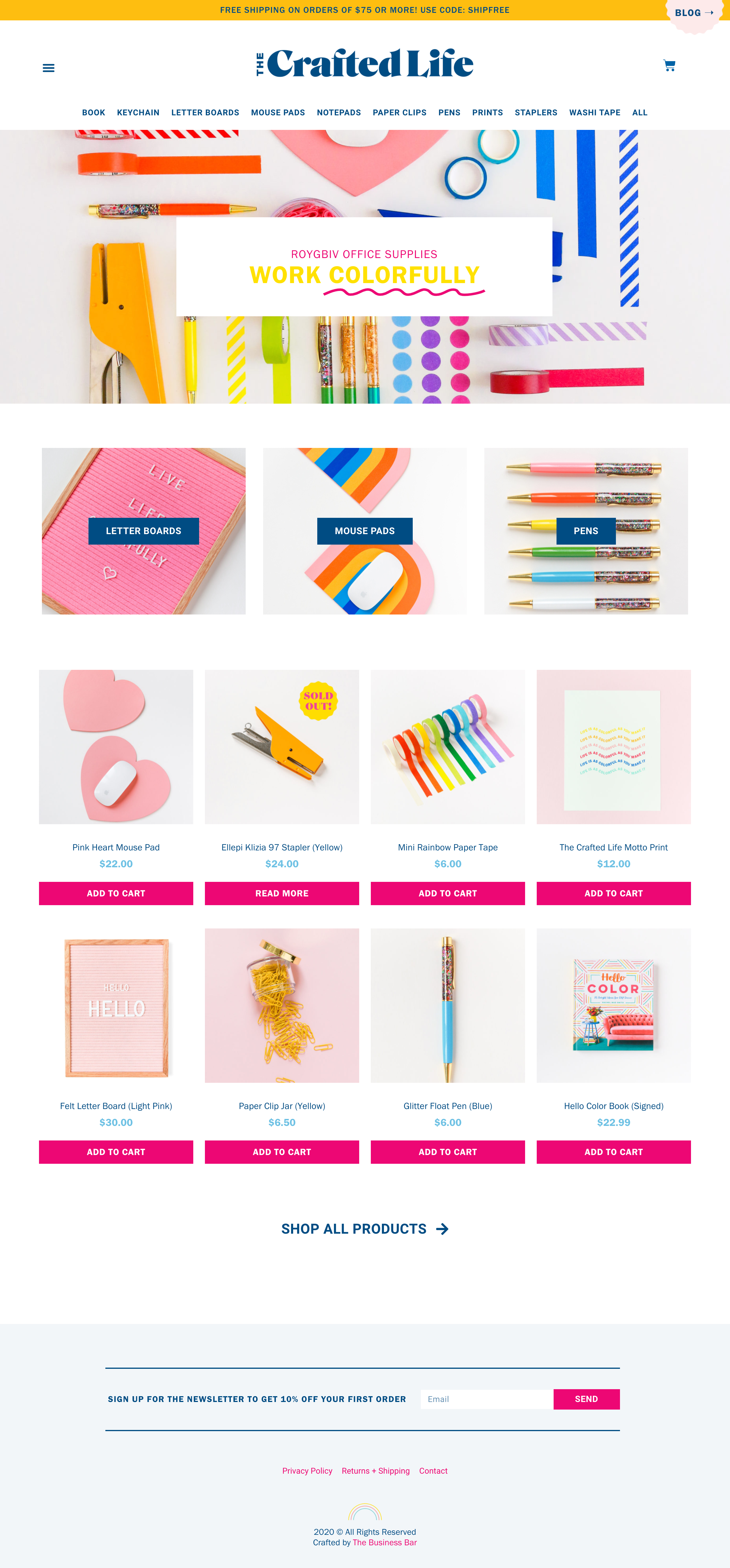 Creative blog and shop - website design brand design branding bright colorful online shop the crafted life web design