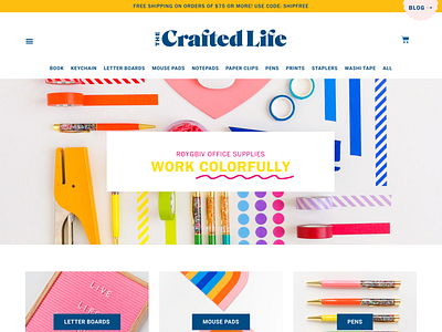 Creative blog and shop - website design brand design branding bright colorful online shop the crafted life web design