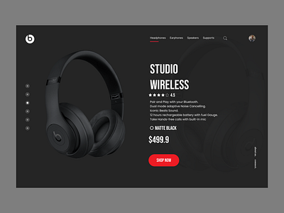 Headphone Website Design brand identity branding design illustration logo ui ux vector