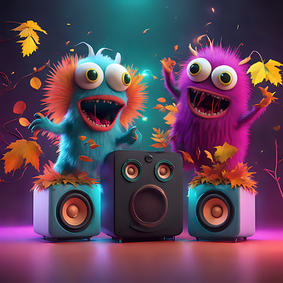 Monster Speakers 3d art design graphic design illustration posters
