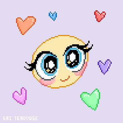 Smiley cute heart pixel pixel art smile