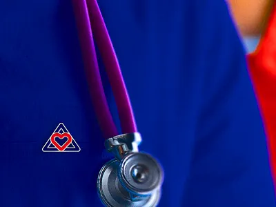 Trieart - Blood Donation Center blood blood donation blue branding catalogue design donation graphic design logo logo design red stethoscope trieart