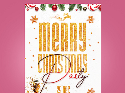 Christmas Eve Party Flyer Template - PSD advertisement christmas christmas flyer download psd flyer gold glitter merry christmas nightclub nye 2024 party flyer photoshop poster psd satgur flyers social media post template xmas