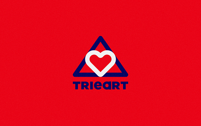 Trieart - Blood Donation Center blue brand design branding design graphic design heart logo logo design red triangle white