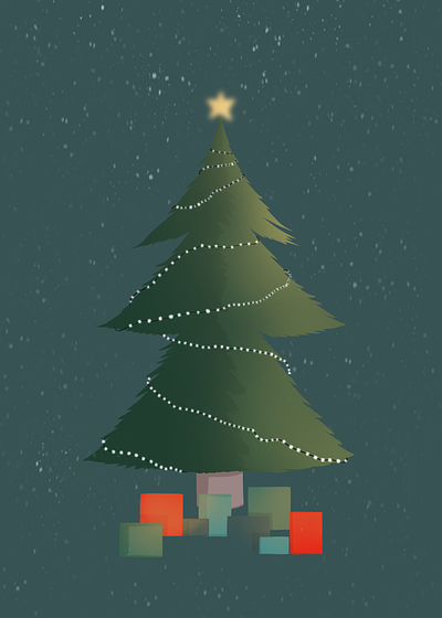 Christmas tree christmas digital art gift greeting card illustration
