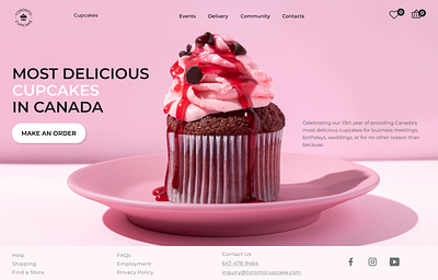 Landing page for Cupcakes branding cake cupcake de design figma graphic design landing photoshop pink ui ui design webdesign