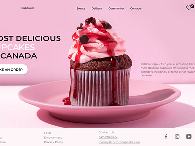 Landing page for Cupcakes branding cake cupcake de design figma graphic design landing photoshop pink ui ui design webdesign