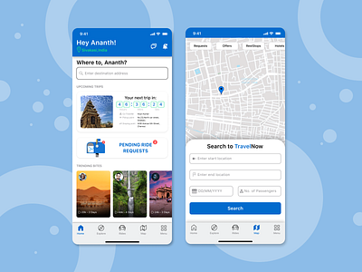 RideShare - Never Ride Alone branding map mobile app navigation travel app ui ui design user research ux ui