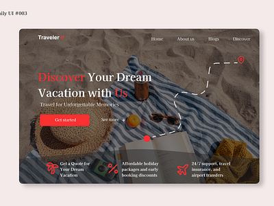 Travel agency landing page dailyui landing page ui uıux