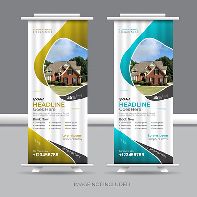 Real Estate Roll Up Banner Design bg vect business poll up banner byzed ahmed design designer for sale graphic design house sale poll up banner real estate rent jpose roll up banner template