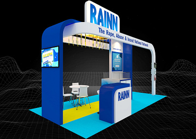 RAINN 3x6 Exhibition Booth 3d 3x6 advertising booth branding charity design event exhibition fair island show space stand support trade