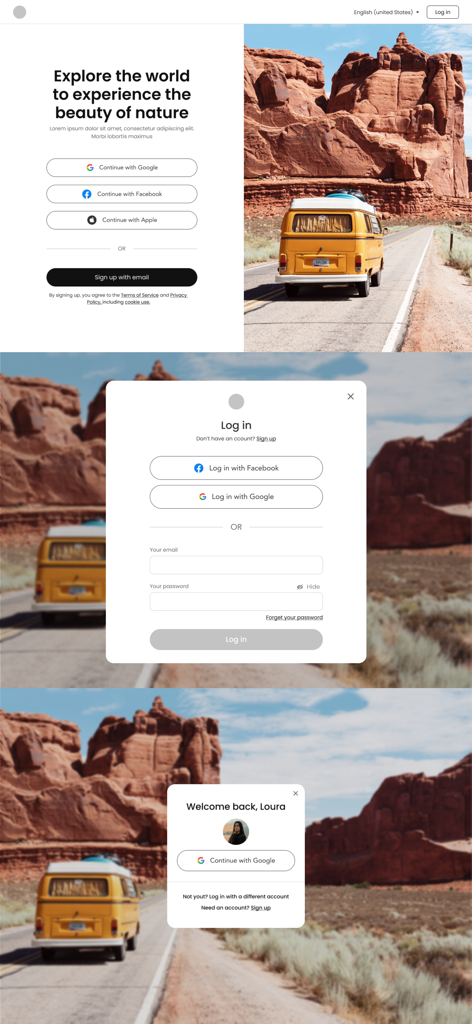 Sign Up & Log In Page UI Design branding design figma figma design graphic design landing page login page nuysdev nuysdzin raisul hasan rafi sign up page ui ui design ux website ui design