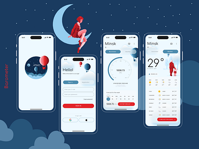 Barometer app branding design interface ui