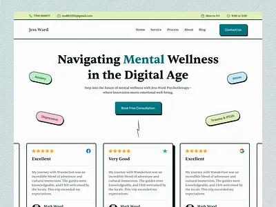Psychotherapist Website Hero Section animation creative design design trend doctor graphic design hero section home page landing page neubrutualism product design psychotherapist website psychotherapy ui ui inspiration ux visual design web design webflow website design