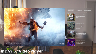 # DAY 57 Video Player animation branding challenge dailyui design graphic design illustration logo tv player ui ui uiux