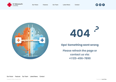 100 Days UI Challenge Day 8 - 404 Page graphic design ui