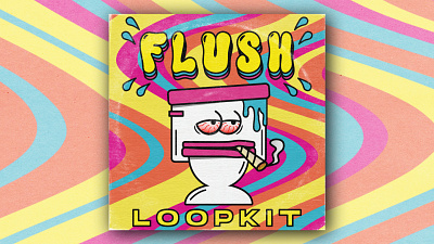Flush Loopkit Cover album branding cartoon design flush graphic design music psychedelia psychedelic smoking tie dye toilet