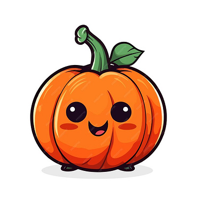 Pumpkin cute Halloween vector illustration ghost background object