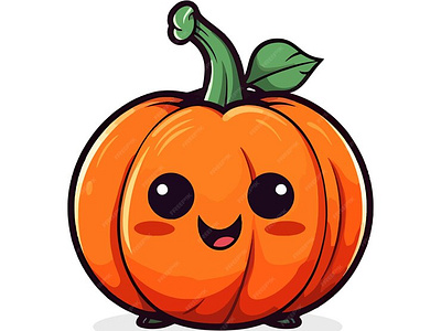 Pumpkin cute Halloween vector illustration ghost background object